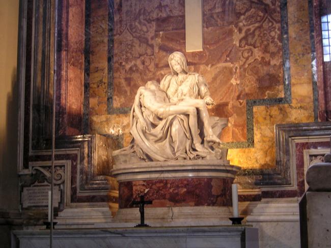 Pietà skabt af Michelangelo i Peterskirken Pietà skabt af Michelangelo i Peterskirken